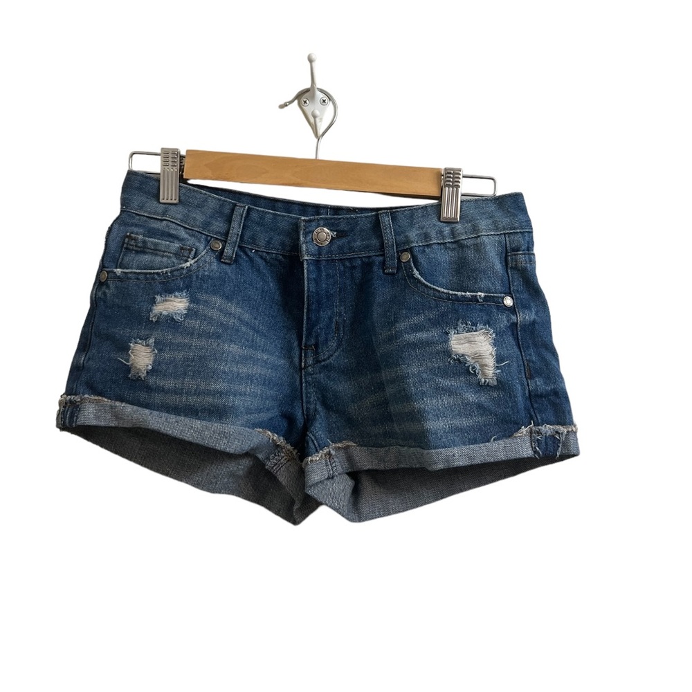 Aviva distressed denim shorts
